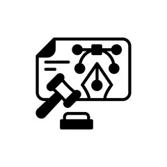 Intellectual Property Law icon in vector. illustration