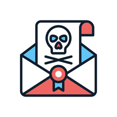 Crime Letter icon in vector. illustration