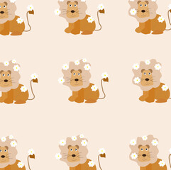 Cute seamless vector pattern. Print for babies
