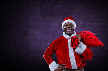 Fototapeta na wymiar Happy Santa. Christmas concept . Mixed media