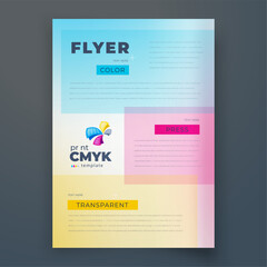 Flyer print cmyk polygraphy theme Cover design template vector white back