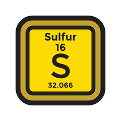 sulfur periodic table element, chemistry, vector illustration 
