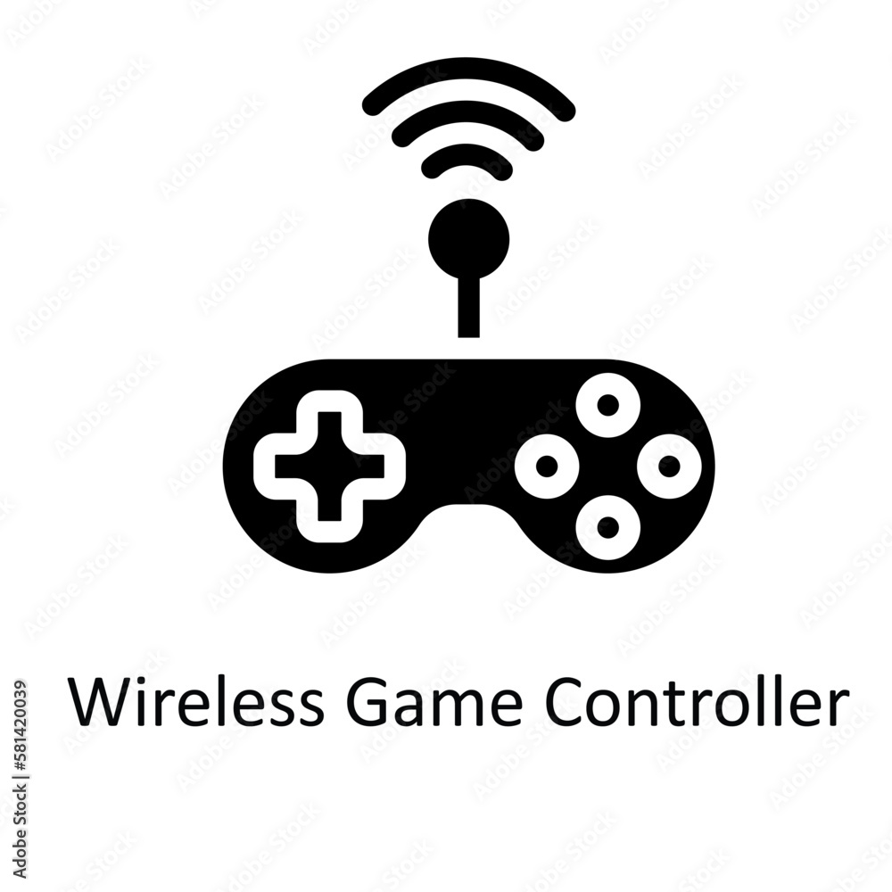 Poster wireless game controller vector solid icons. simple stock illustration stock