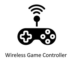 Wireless Game Controller  Vector   solid Icons. Simple stock illustration stock