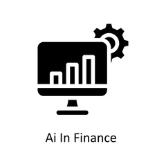 Ai In Finance  Vector   solid Icons. Simple stock illustration stock
