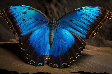 Blue Morpho Butterfly. Generative AI