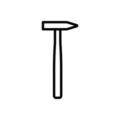 Hammer vector icon. Vector sign in simple style isolated on white background.