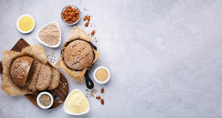 Obraz na płótnie Canvas Homemade Gluten Free Bread. Healthy Eating, Dieting, Balanced Food Concept.