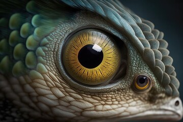 Naklejka premium Wax Eye is another name for silver eye. animal headshot. photography from a height. Generative AI