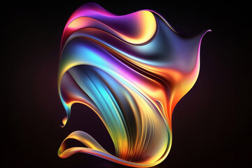 Fototapeta na wymiar Abstract background with glowing lines. Colorful line generative ai