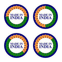 icon made in india. logo set of indian.  vector isolated on white background