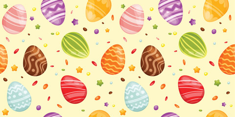 Easter eggs seamless print. 