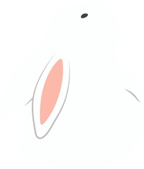 Cute Easter bunny, rabbit, hare cartoon character illustration. Hand drawn flat style design, isolated PNG clipart. Holiday card, banner, poster, seasonal element