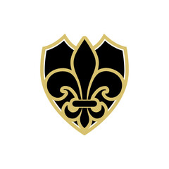 Coat of arms with Fleur De Lys icon isolated on transparent background