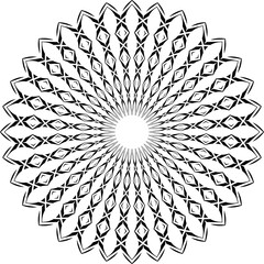  Abstract rotated black and white lines.vortex form. Geometric art. Design element. Digital image with a psychedelic stripes.Design element for prints, web, template