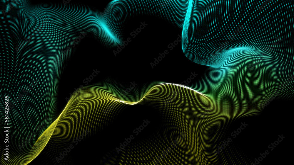 Poster blue and yellow geometric abstract technology and science background, geometric background, technolo