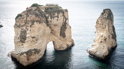Naklejka premium Pigeon Rocks in Beirut Lebanon
