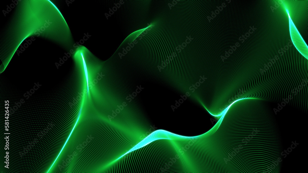 Poster green geometric abstract technology and science background, geometric background, technology backgro