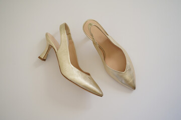 Pair luxury woman shoes a fashion style concept