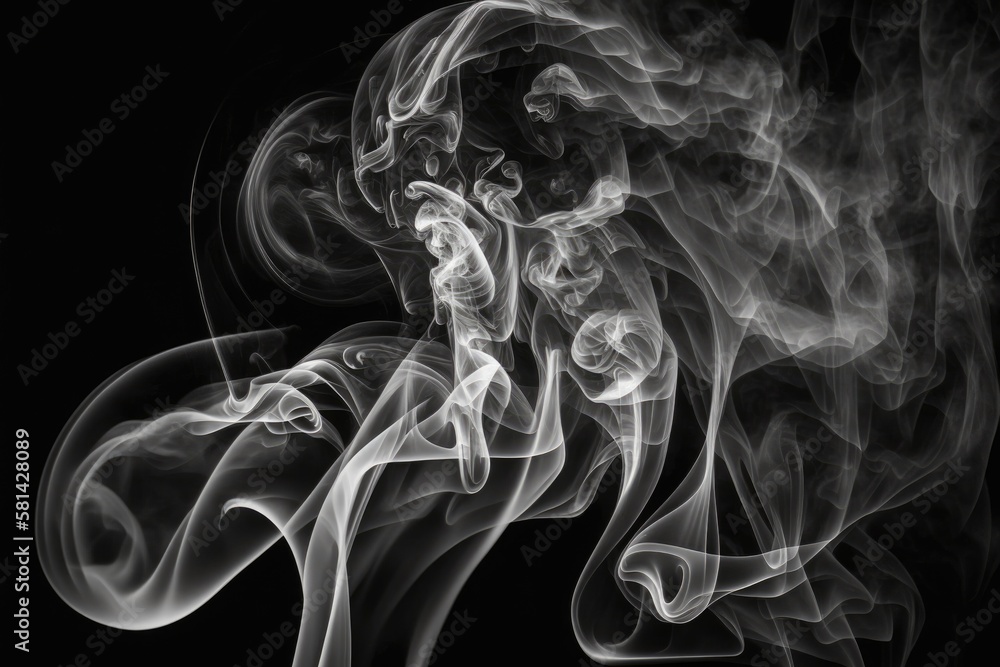 Poster smoke in an abstract form on a dark background. generative ai