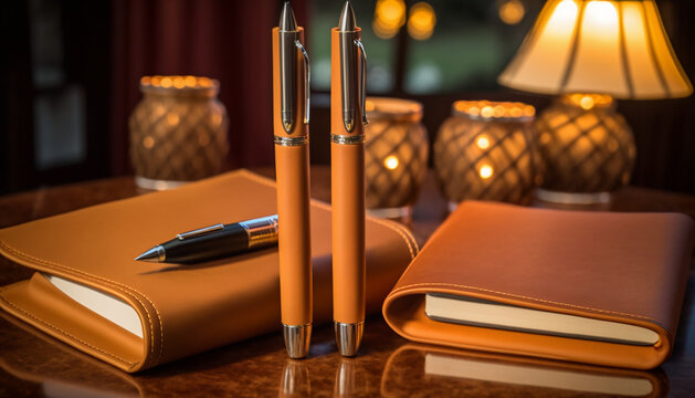 A set of quality leather journals and pens for a writer and journaling lifestyle