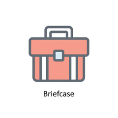 Briefcase  Vector Fill Outline Icons. Simple stock illustration stock