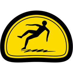 sticker slippery surface warning safety protection sign symbol
