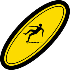 sticker slippery surface warning safety protection sign symbol
