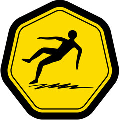 sticker slippery surface warning safety protection sign symbol
