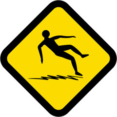 sticker slippery surface warning safety protection sign symbol
