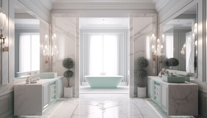 Obraz na płótnie Canvas design concept luxurious spa like bathroom. Generative AI