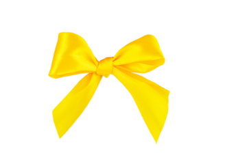 yellow bow isolated on white