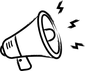 Vector of megaphone with handrawn style