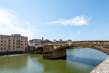 Naklejka premium Florence, Italy - September 13, 2021: river Arno in Florence