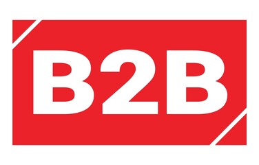 B2B text written on red stamp sign.
