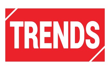 TRENDS text written on red stamp sign.
