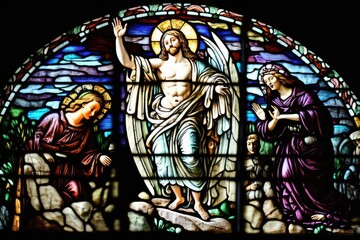 Obraz premium stained glass window in saint cathedral