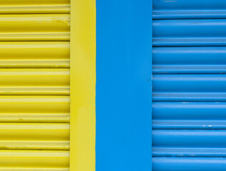 street shutter with the flag of ukraine