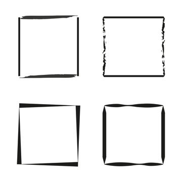 brush squares for paper design. Hand drawn card. Vector illustration.