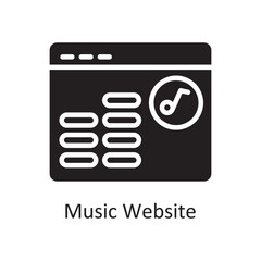 Music Website Vector Solid icon Design illustration. Music Symbol on White background EPS 10 File