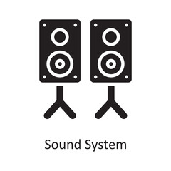 Sound System Vector Solid icon Design illustration. Music Symbol on White background EPS 10 File