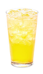 Mango-Lemonade-glass-ice-white-background