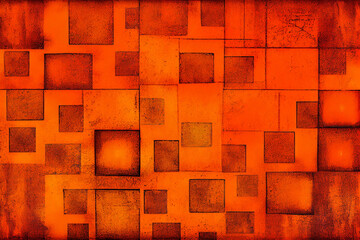 orange grunge squares background