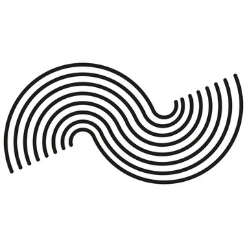 Parallel curved lines. Abstract geometric pattern. Vector illustration.