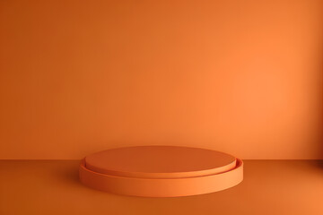 3D Product Podium Mockup With Orange Background