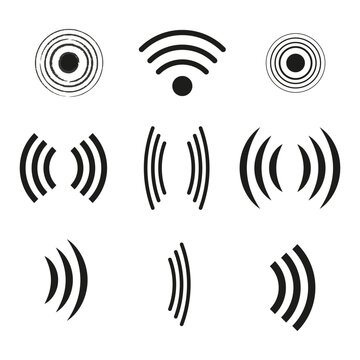 Wifi icons. Mobile phone. Wave logo. Internet network. Vector illustration.