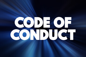 Code Of Conduct text quote, concept background