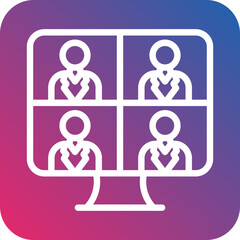 Vector Design Online Meeting Icon Style