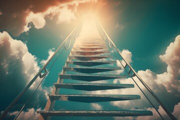 Stairs in sky created using AI Generative Technology