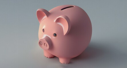 Piggy bank with copy space. Ai generative illustration.